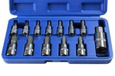 US PRO Tools 13pc Metric Hex Bit Socket Set 2 - 14mm 1/4" 3/8" 1/2" - 2097