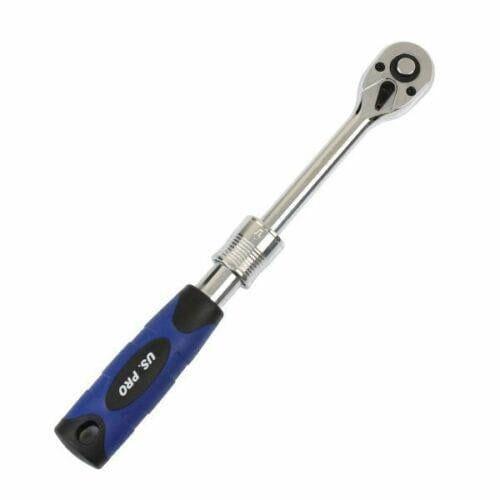 US PRO Tools 1/4" dr 72t Extendable Ratchet For Sockets 160mm - 200mm 4204
