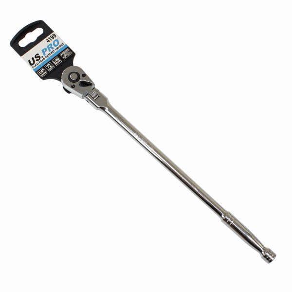 US PRO Tools 1/4" drive 305mm Flexi Flexible Head Ratchet For Sockets 72 Teeth 4199