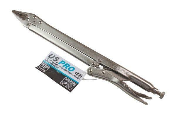 US PRO Tools 15'' Extra Long Straight Flat Jaw Long Reach Locking Mole Grip Pliers B1839