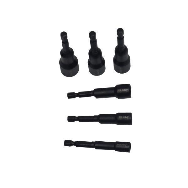 US PRO Tools 15pc 1/4" Hex DR Magnetic Impact Nut Driver Set Metric & SAE 7163