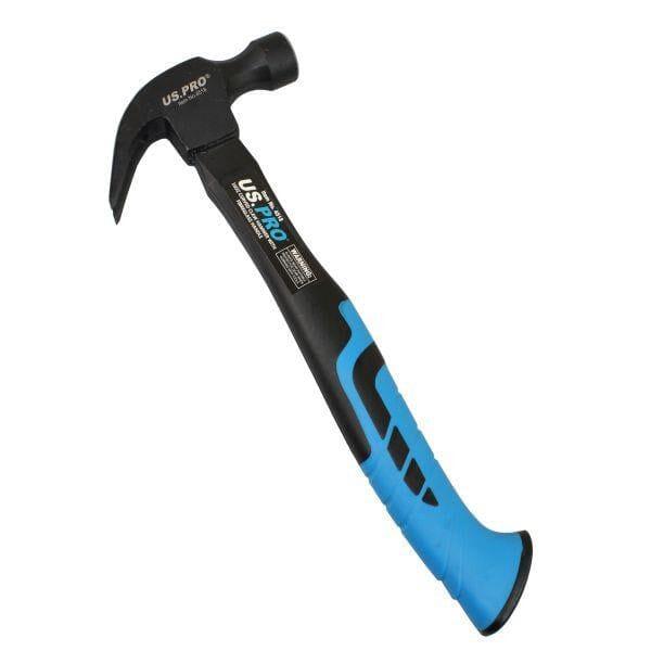 US PRO Tools 16oz Curved Claw Hammer With Fibreglass Handle 4518