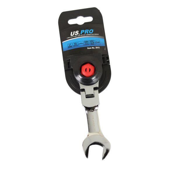 US PRO Tools 17MM Flexi Stubby Gear Ratchet Combination Spanner Wrench 3915