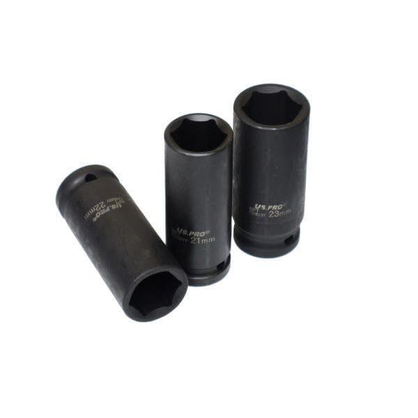 US PRO Tools 18PC 1/2" DR 6PT European Deep Impact Sockets 10 - 32mm 3923