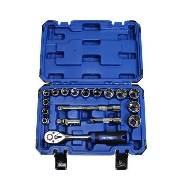 US PRO Tools 18PC 3/8" DR Socket Set Metric 8 - 22MM 6PT 3866