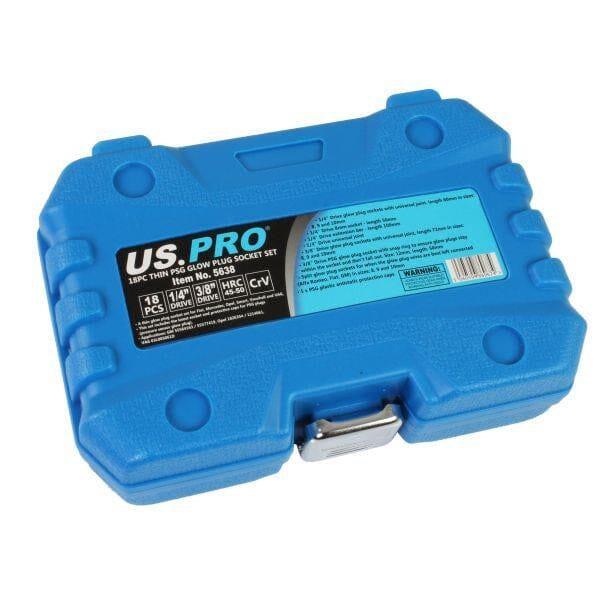 US PRO Tools 18pc Thin Wall PSG Glow Plug Removal Socket Set 5638