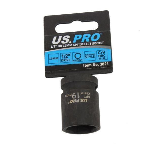 US PRO Tools 19mm Impact Socket 1/2" Drive 6 Point Single Hex 3821
