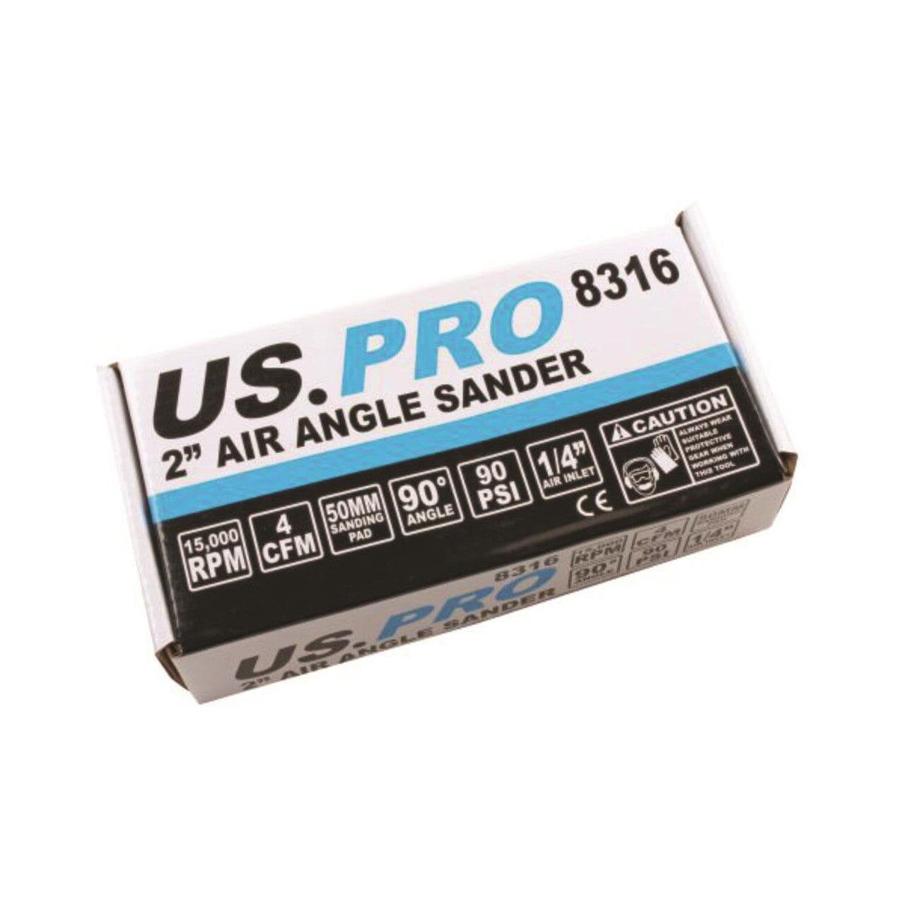 US PRO Tools 2" Air Angle 90 Deg Head Mini Sander Hook & Loop Pad Sanding 8316