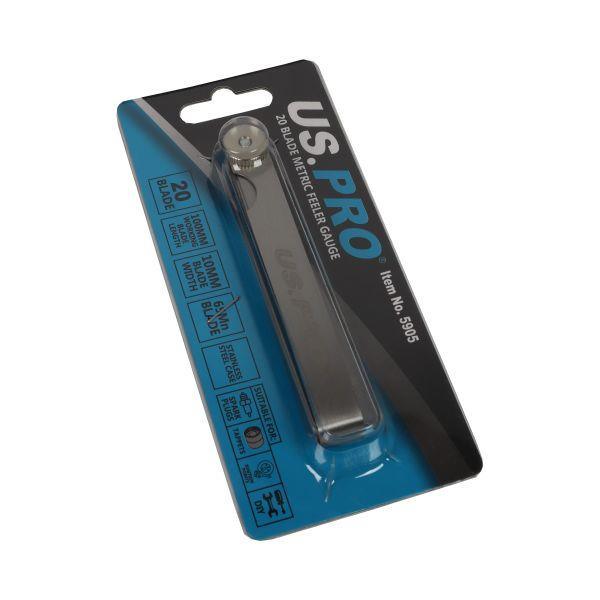 US PRO Tools 20 Blade Metric Feeler Gauge 5905