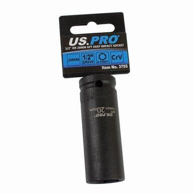 US PRO Tools 20mm 1/2" DR 6 Point Deep Impact Socket 3755