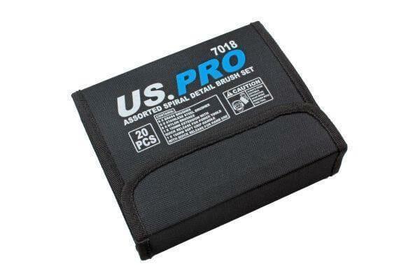 US PRO Tools 20pc Assorted Spiral Detail Brush Cleaning Set 7018