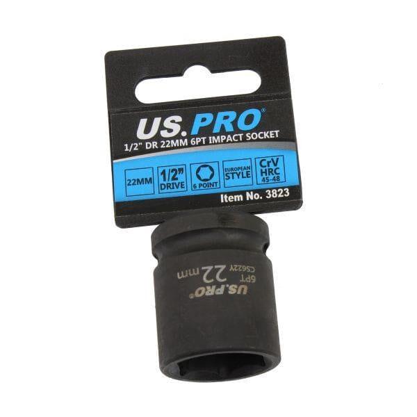 US PRO Tools 22mm Impact Socket 1/2" Drive 6 Point Single Hex 3823