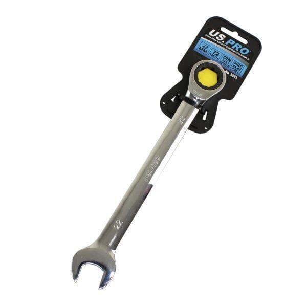 US PRO Tools 22mm Ratchet Spanner Wrench 72 Teeth Open & Ring End Wrench 3583