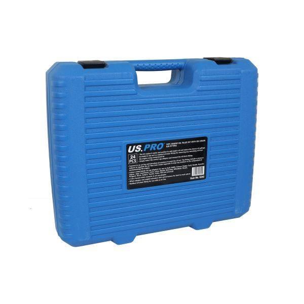 US PRO Tools 24pc Engine Oil Filler Set With Oil Drain Air Fitting 6282
