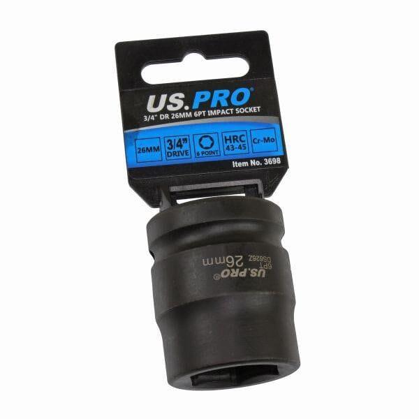US PRO Tools 26mm 3/4" DR 6 Point Impact Socket 3698