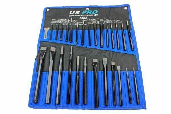 US PRO Tools 28pc Punch & Chisel Tool Set, Punches and Chisels 2232