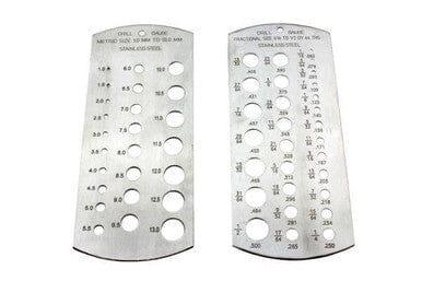 US PRO Tools 2pc Metric & SAE Imperial Drill Gauge Set, Hole Sizer Set 2276