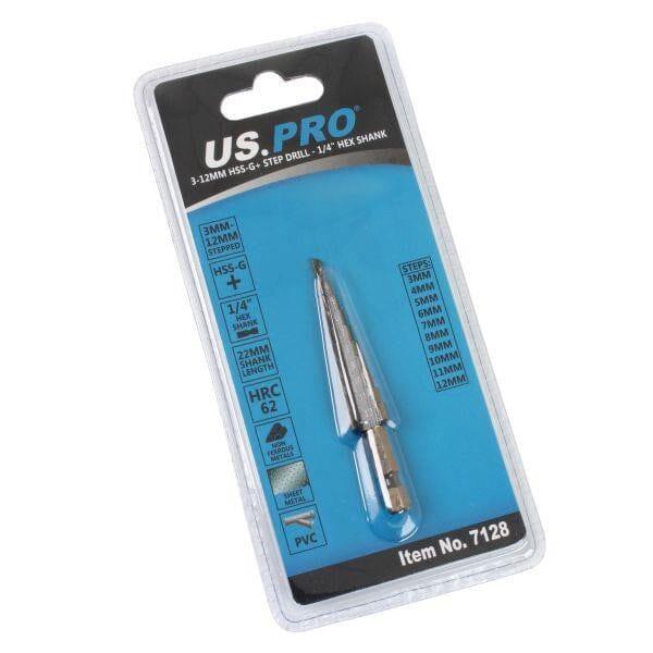 US PRO Tools 3 - 12mm HSS-G+ Step Drill Step Cone 7128