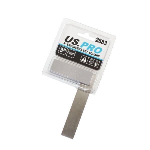 US PRO Tools 3" (75mm) Engineers Set Square Stainless Steel 2683