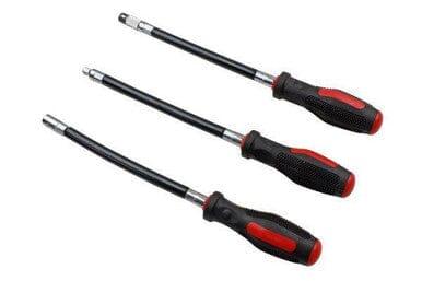 US PRO Tools 3 Piece 300mm Flexi Screwdrivers - Flexible Screwdriver Set 1617