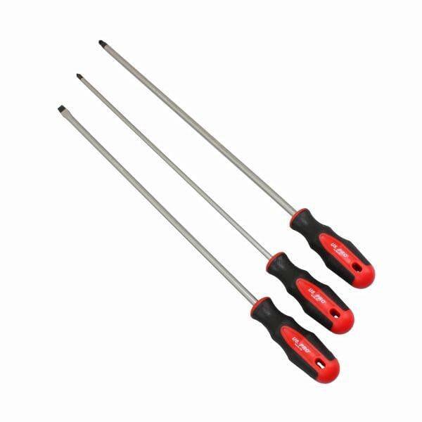 US PRO Tools 3 Piece Extra Long Screwdriver Set Slotted Pozi Philips 500mm 1527