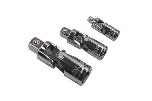 US PRO Tools 3 Piece universal joint Socket Adapter bendy Knuckles Set 1/2" 1/4" 3/8 4203
