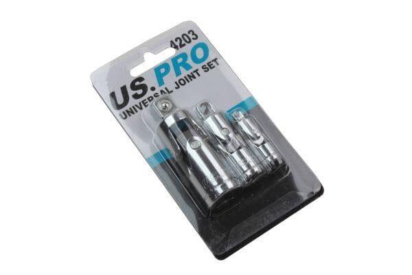 US PRO Tools 3 Piece universal joint Socket Adapter bendy Knuckles Set 1/2" 1/4" 3/8 4203