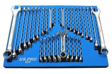 US PRO Tools 32pc Combination Spanners Set Metric & SAE Imperial In A Foam Tray 2275