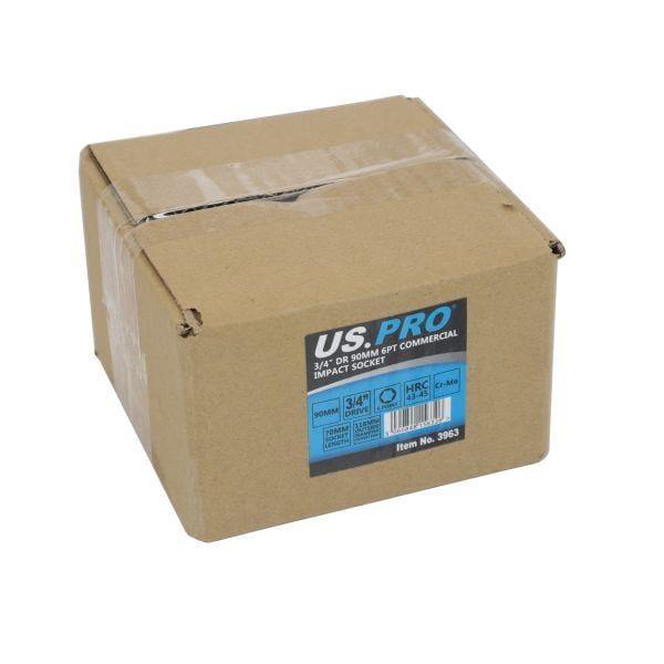 US PRO Tools 3/4" DR 90mm 6pt Commercial Impact Socket 3963