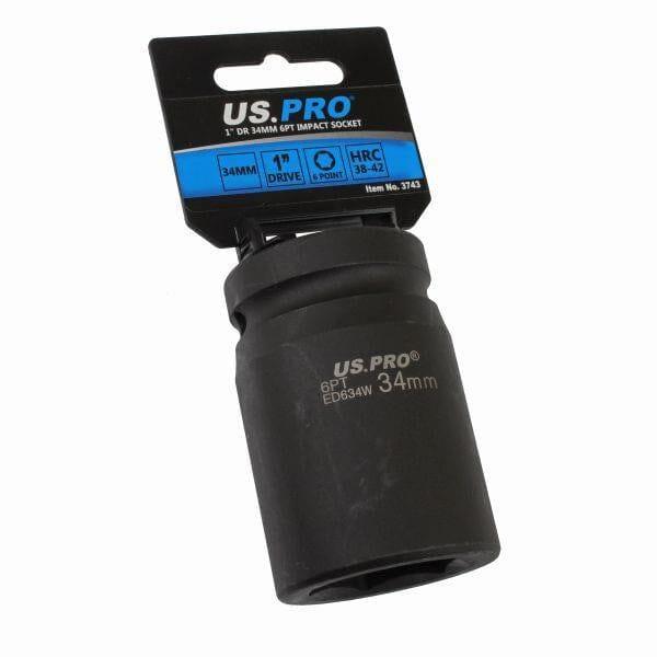 US PRO Tools 34mm 1" DR 6 Point Deep Impact Socket 3743
