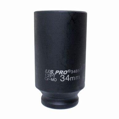 US PRO Tools 34mm 1/2" dr 12 Point Deep Hub Nut Socket, Gearbox etc 3485