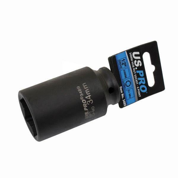 US PRO Tools 34mm 1/2" dr 6 Point Deep Hub Nut Socket, Gearbox etc 3489