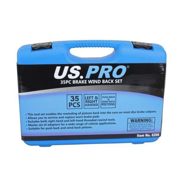 US PRO Tools 35pc Universal Brake Piston Caliper Wind Back Tool Kit 6266