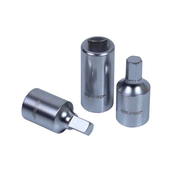US PRO Tools 3/8" dr 14pc Drain Sump Plug Key Set, Engine Gearbox Diff 3225