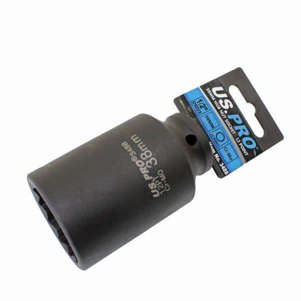 US PRO Tools 38mm 1/2" Drive Axle Hub Nut Socket 12 Point Deep Impact Socket 3488