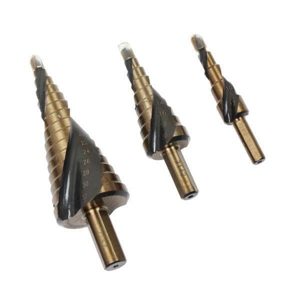 US PRO Tools 3pc Hss-G+ Spiral Step Drill Set Split Point 4 - 32mm 7142