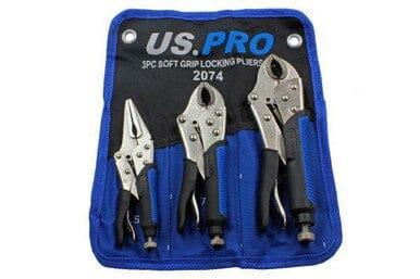 US PRO Tools 3pc Soft Grip Locking Pliers Set 6.5, 7, 10" Mole Grips 2074