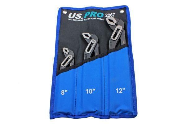US PRO Tools 3pc Water Pump Pliers Set Box Joint Swan Neck Waterpump Pliers 2267