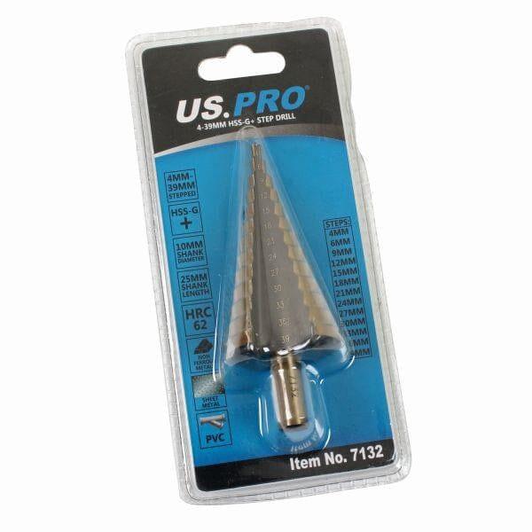 US PRO Tools 4 - 39mm HSS-G+ Step Drill Step Cone 7132