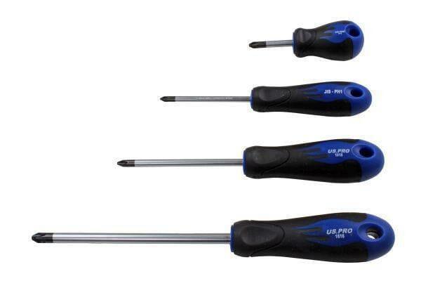 US PRO Tools 4 Piece Japanese Industry Standard Screwdriver Set JIS ph1,2,3 - 1616