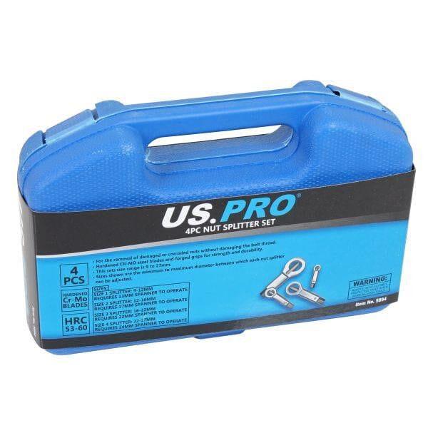 US PRO Tools 4 Piece Nut Splitter Set Remove Broken Corroded Damaged Nut 9 - 27mm 5894