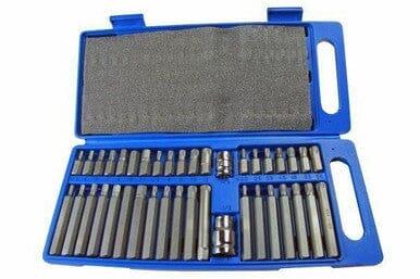 US PRO Tools 40pc Torx/Spline & Hex Bit 10mm 3/8" & 1/2" Drive Bit Holder Set 2200