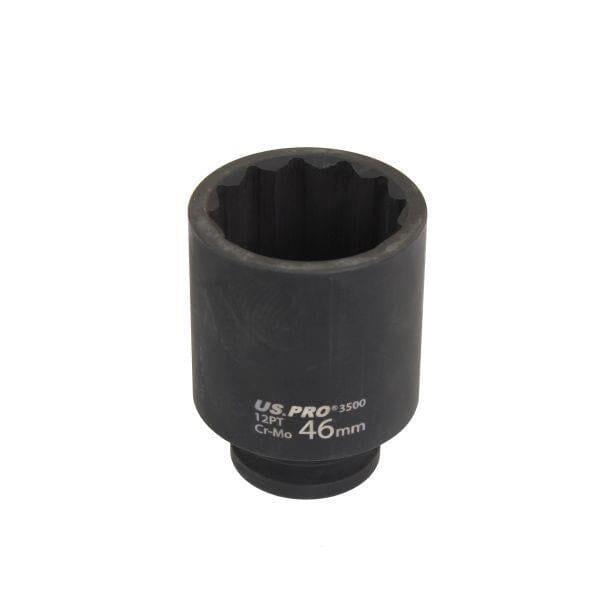 US PRO Tools 46mm 1/2" dr 12 Point Deep Impact Socket 85mm Long 3500