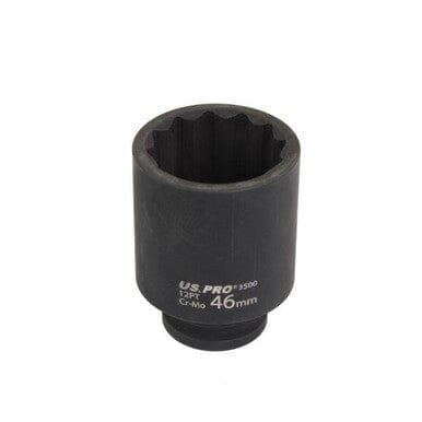 US PRO Tools 46mm 1/2" dr 12 Point Deep Impact Socket 85mm Long 3500
