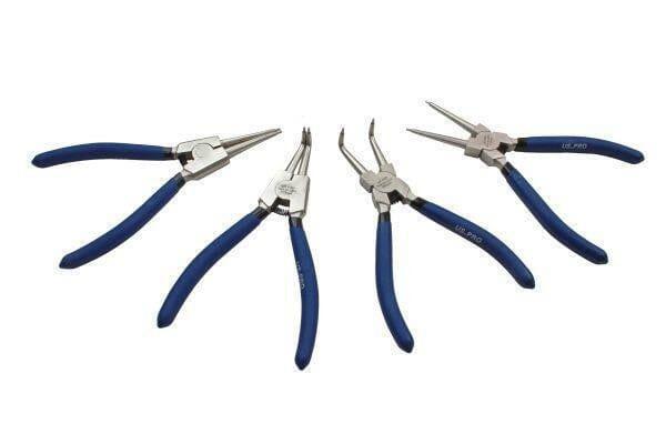 US PRO Tools 4PC 7" NI-FE Finish Circlip Pliers Set In Zip Case 2278