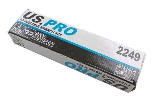 US PRO Tools 4pc Adjustable Wrench / Shifting Spanner Set 6" 8" 10" 12"  Chrome Finish 2249