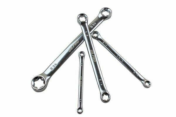 US PRO Tools 4pc Double E-Torx / Female Tox Star Wrench Spanner Set E6 - E24 2050