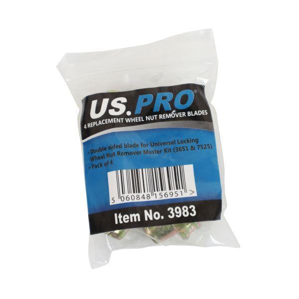 US PRO Tools 4pc Replacement Locking Wheel Nut Remover Blades For 3651