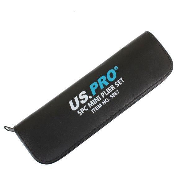 US PRO Tools 5 Piece Mini Soft Grip plier And Cutter Set in Zip Case 5887