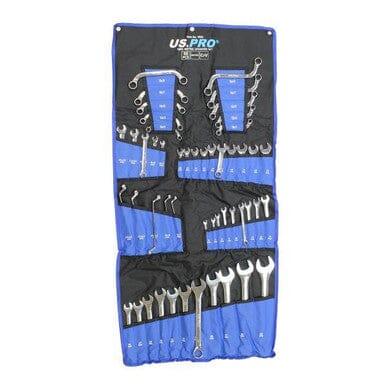 US PRO Tools 50pc Metric Spanner Wrench Mixed Set Stubby Ring Open Spanners 3928